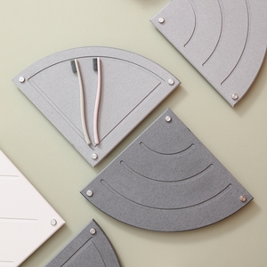 Esquina de baño Soporte de almacenamiento absorbente de agua Almohadilla en forma de abanico Secado rápido Estera de diatomita Bandeja de almacenamiento de encimera - Product Image 5