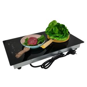 Table de cuisson électrique double foyer en céramique infrarouge, plaque de cuisson vitrocéramique à rayonnement électrique - Product Image 1