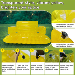 Canapé gonflable double transparent pliable et portable, chaise longue à bulles d'air, canapé gonflable <span class=keywords><strong>en</strong></span> PVC de 0,35 mm pour le camping et le salon - Product Image 6