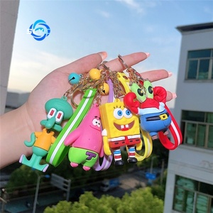 10 tipi <span class=keywords><strong>di</strong></span> regali <span class=keywords><strong>di</strong></span> decorazione Anime figura Souvenir 3d SpongeBobed personaggio in Pvc in gomma portachiavi - Product Image 4