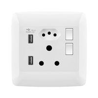 Prise murale électrique JUBEN N1-034 de haute qualité, certifiée Afrique du Sud, 2 pôles, 16A, en PC blanc, 250V