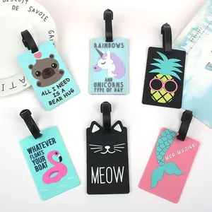 Luggage Tag Pvc Customized Novelty Cartoon Shaped Rubber School Bag Tags Luggage Tags