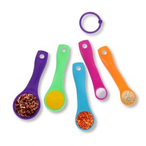 Multiple Sizes 5 Pieces Rainbow Color <b>Spoon</b> Cheap Colorful Plastic Combination <b>Measuring</b> <b>Spoons</b> Set - Product Image 2
