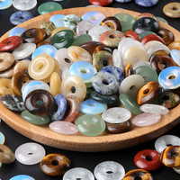 Perles à grand trou en pierre naturelle (Quartz Rose, Cristal, Agate) de 20 mm, 1 pièce, pour la fabrication de colliers, bracelets, bijoux et accessoires, cadeau