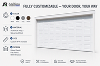 Porte de garage sectionnelle en alliage d'aluminium de luxe pour villa, commande automatique à distance, isolation thermique en fibre de verre, garantie 5 ans