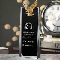 Trophée en cristal transparent fait main, thème ange, taille compacte, logo gravé au laser, souvenir commémoratif pour le marché du Moyen-Orient
