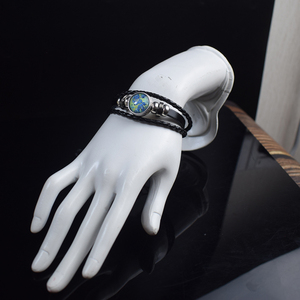 <span class=keywords><strong>Bracelet</strong></span> de Yoga en <span class=keywords><strong>cuir</strong></span> pour hommes et femmes, nouveaux bijoux, cordon tissé, Yoga, méditation, ogi, 7 chakras, mode 2020 - Product Image 6