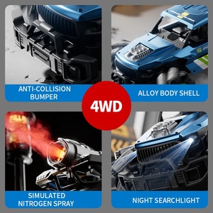 2024 ใหม่โลหะ 2.4GรีโมทคอนโทรลOff-Road <span class=keywords><strong>Monster</strong></span>รถบรรทุกรถสเปรย์หมอก & เพลง,เด็กDualนาฬิกาควบคุมโลหะรถของเล่น - Product Image 6