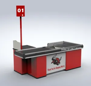 Motorized Automatic Cashier Counter Table Design Supermarket Checkout Counter Grocery Checkout Counter