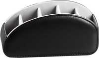 Boîte de rangement de luxe en cuir PU avec 5 compartiments Support de télécommande de climatiseur pour boîte de rangement de bureau