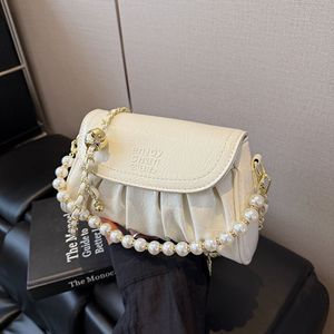 Sac à bandoulière polyvalent pour femme, version coréenne, plissé, nouvelle collection 2025, design tendance, chaîne, sac de transport quotidien - Product Image 1