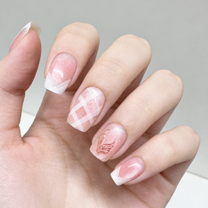 <span class=keywords><strong>Faux</strong></span> <span class=keywords><strong>ongles</strong></span> carrés courts effet œil de chat ultra fins de luxe en ABS, réutilisables, à presser, pour doigts, couverture complète, vente en gros, faits à la main - Product Image 2