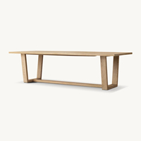 Ensemble de salle à manger de luxe Montecito, design traditionnel, table à manger rectangulaire à tréteaux, style bois de chêne, meubles pour la maison
