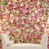 Panneaux de fleurs roses décoratifs à effet 3D personnalisés toile de fond mur en tissu de soie artificielle pour les événements de mariage et de remise de diplôme