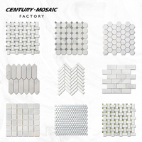 Centurymosaic Vente en gros de mosaïque en marbre blanc Staturay, mosaïque en pierre blanche orientale pour cuisine, salle de bain, villa, hôtel, mur et sol