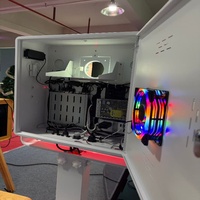 Mesin Photo Booth Layar Sentuh 15,6 Inci Putih/Hitam Kompatibel dengan Printer Bingkai Lampu LED Selfie Photobooth