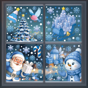 Pegatinas Navideñas para Ventanas del Consulado de Hong Kong, Copos de Nieve 3D, PVC Electrostático, Decoraciones de Dibujos Animados de Estilo Nórdico - Product Image 2