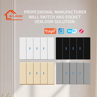Interrupteur mural intelligent WiFi KLASS 120, norme américaine, panneau en verre, 220V 10A, contrôle tactile, compatible Alexa Google, certifié ETL