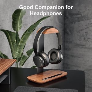 Soporte Universal para Auriculares de Madera de Nogal con Base de Almacenamiento para Gaming, <span class=keywords><strong>AirPods</strong></span> <span class=keywords><strong>Max</strong></span>, Bose, Razer - Product Image 2