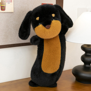 Peluche <span class=keywords><strong>Teckel</strong></span>, Jouet en Peluche Chien Long Vintage, Super Doux, Coussin Cylindrique Décoratif pour Chambre et Canapé - Product Image 5