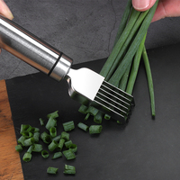 Roestvrijstalen uien snijder beschermhoes multi-blad groene ui snijder handmatige groentesnijder voor de keuken