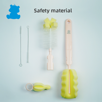 Lot de 5 brosses de nettoyage de bouteilles d'eau et de lait en silicone et PP