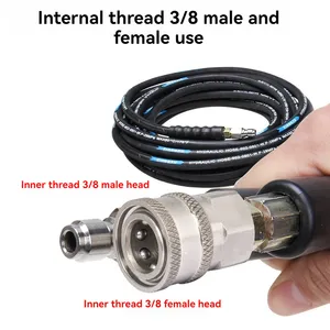 Stainless Steel Outer Wire 1/4 Large Male High-pressure Cleaning Machine Quick Connector Accessory
