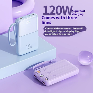 핫 세일 고용량 20000mAh 120W 초고속 충전 파워뱅크 케이블 포함 휴대용 파워뱅크 전화용 파워 스테이션 - Product Image 3