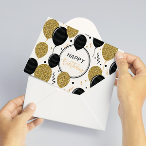 การ์ดอวยพรวันเกิดแบบพับได้ ทำจากกระดาษอาร์ตแฟนซีสั่งทำพิเศษ ย่อยสลายได้ทางชีวภาพ พร้อมซองจดหมาย - Product Image 5