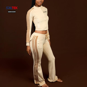 Set Yoga Personalizzato con Logo e Bordi <span class=keywords><strong>a</strong></span> Contrasto per Donne, Reggiseno Sportivo e Leggings <span class=keywords><strong>a</strong></span> Vita Alta, Completo Due Pezzi, <span class=keywords><strong>Abbigliamento</strong></span> Femminile per Palestra e Fitness - Product Image 3