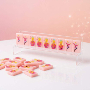 Mahjong Navideño Rosa de Cuento de Hadas, Fichas de Mahjong Americanas de Acrílico, Juego de Mesa Casual de Alta Gama para 4 Jugadores - Product Image 2