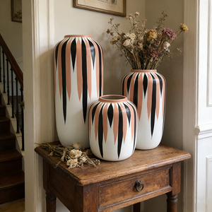 Nouveau design 2026 : <span class=keywords><strong>Vase</strong></span> en céramique rose et noir pour fleurs – Ensemble de vases à fleurs en céramique de haute qualité à prix abordable – Accessoires pour la maison - Product Image 1