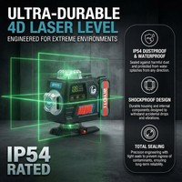 Niveau laser vert extérieur Biyoti BYT-4E, 16 lignes, 4D, auto-nivelant, télécommandé, haute visibilité, appareil de mesure