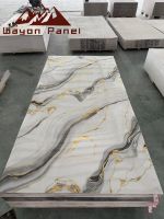 Panel de pared de decoración Interior Wayon, tablero brillante impermeable con revestimiento UV de PVC para armarios de cocina, baño de pared comercial