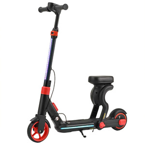 Trottinette électrique pour enfants avec siège, batterie 24V2.5AH rechargeable, pliable, grandes roues, hauteur réglable, rouge - Product Image 1