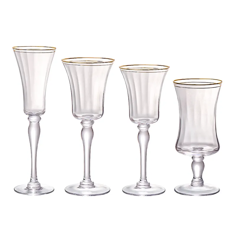 Factory Supplied Top Quality Custom Wine Glass Goblet Wedding Glass Christmas Luxury Space Valentine Green Quantity Gold Rim