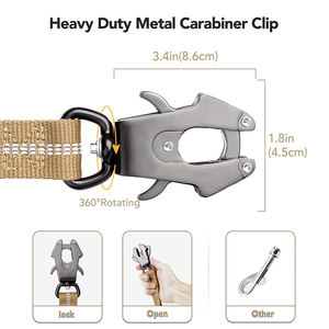 All'ingrosso tattico guinzaglio per cani resistente ammortizzante <span class=keywords><strong>Bungee</strong></span> piombo resistente in Nylon intrecciato forte senza guinzaglio con Clip a rana - Product Image 2