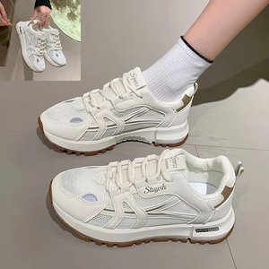 <span class=keywords><strong>Sneakers</strong></span> Minimaliste da <span class=keywords><strong>Donna</strong></span> con Suola a Piattaforma in Rete - <span class=keywords><strong>Beige</strong></span> Bianco Casual con Suola Spessa per Uso Quotidiano - Product Image 3