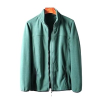 Veste polaire douce à fermeture éclair pour hommes, légère et personnalisée Veste décontractée d'extérieur d'hiver Manteau avec poches zippées
