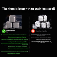 Pierres de glace réutilisables en titane personnalisées de qualité alimentaire Pierres de glace réutilisables Whisky Pierres de bière Refroidisseurs de boissons réutilisables Glaçons en métal Whisky