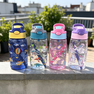 Borraccia Sportiva Mini da 500ml per Bambini con Cannuccia e Coperchio Portatile per Campeggio Quotidiano e Ciclismo, Confezionata in Cartoni - Product Image 1