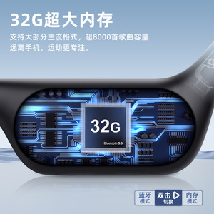 หูฟังว่ายน้ำ 32GB IPX8 กันน้ำ แบบส่งเสียงผ่านกระดูก ไร้สาย บลูทูธ สำหรับเล่นกีฬา - Product Image 4