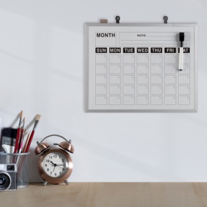 Aluminum's framework plate white dry erase blackboard with marker tray for the office in home school use - Product Image 1