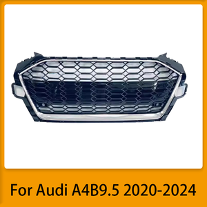 Grille de pare-chocs avant de style RS4 pour <span class=keywords><strong>Audi</strong></span> <span class=keywords><strong>A4</strong></span> S4 B9.5 2020 2021 <span class=keywords><strong>2022</strong></span> 2023 2024, mise à niveau de la grille en nid d'abeille noire brillante pour voiture d'usine <span class=keywords><strong>A4</strong></span> S4 - Product Image 3