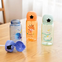 Gourde en plastique réutilisable sans Bpa Gourde à boire Bouteilles de lait étoile à impression personnalisée pour enfants Bouteille d'eau mignonne pour écolier
