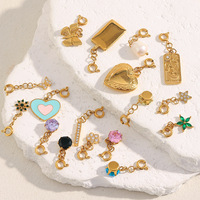 Multi Style Acier Inoxydable Charms Accessoire Bijoux Géométrique Perle Zircone Charms Accessoire Pendentif