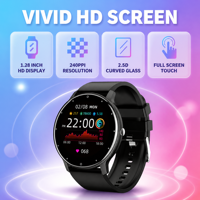 Reloj Inteligente con Pantalla Táctil HD de 1.28 Pulgadas, Monitor de Ritmo Cardíaco, Monitor de Presión Arterial, IP67, Reloj Inteligente con Llamadas