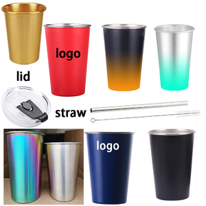 16oz 350ml màu sắc quảng cáo bên ngoài trời kim loại ly uống Cốc Cốc Cốc bóng nhôm Tumbler pint đặt cốc bia sân vận động Cocktail - Product Image 1