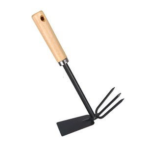 Gran oferta de jardín y macizo de flores, mango de madera, mini herramienta de jardín de acero inoxidable, rastrillo de uñas para jardín - Product Image 2