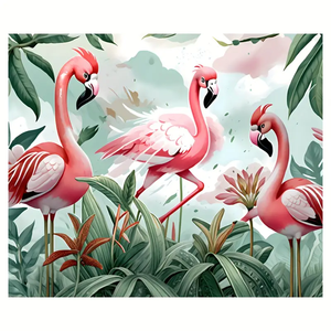 Grande texture 3D personnalisée abstraite <span class=keywords><strong>flamant</strong></span> rose <span class=keywords><strong>peinture</strong></span> d'impression à l'huile nordique moderne mur Art décor pour salon peintures d'animaux - Product Image 6